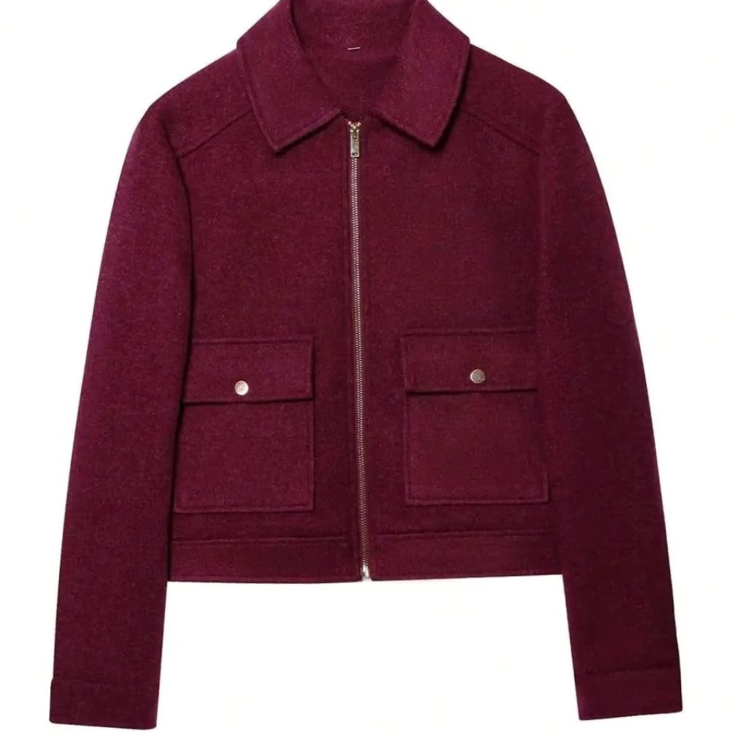 Susanne | Damen Vintage Winterjacke mit Stehkragen, kurzen Schnitt und Knöpfen