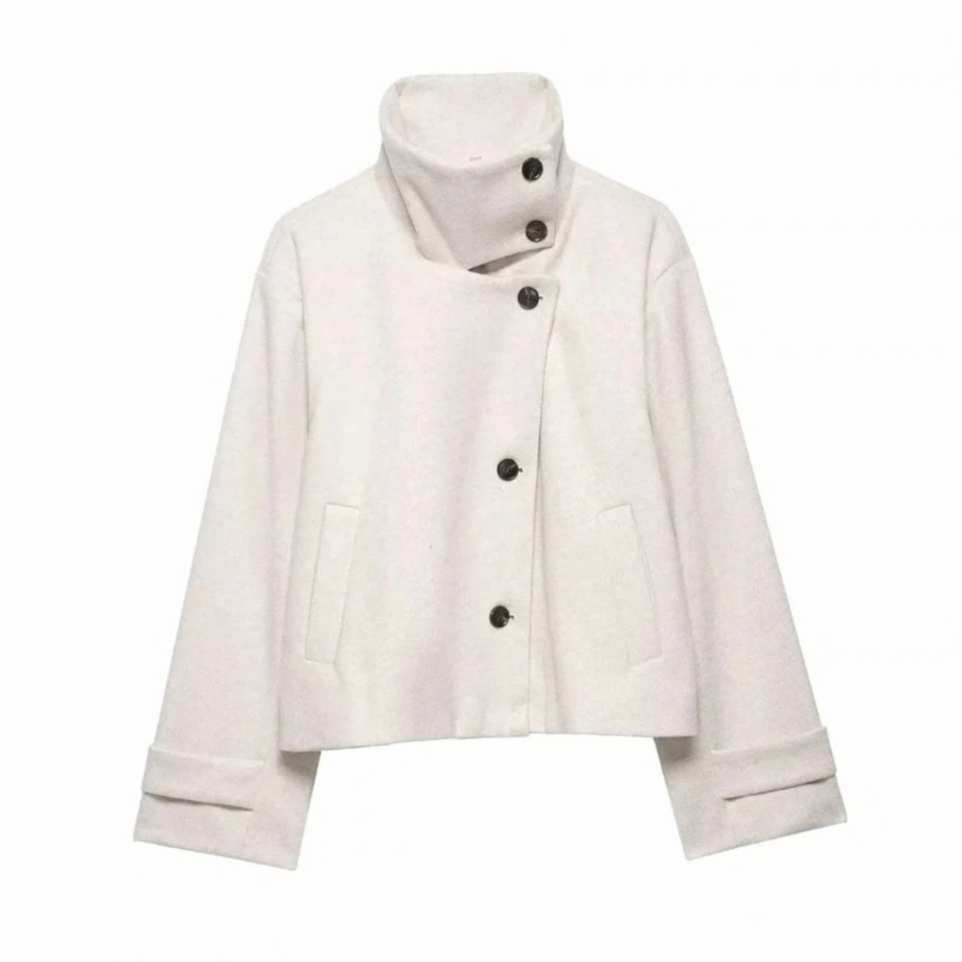 Susanne | Damen Vintage Winterjacke mit Stehkragen, kurzen Schnitt und Knöpfen