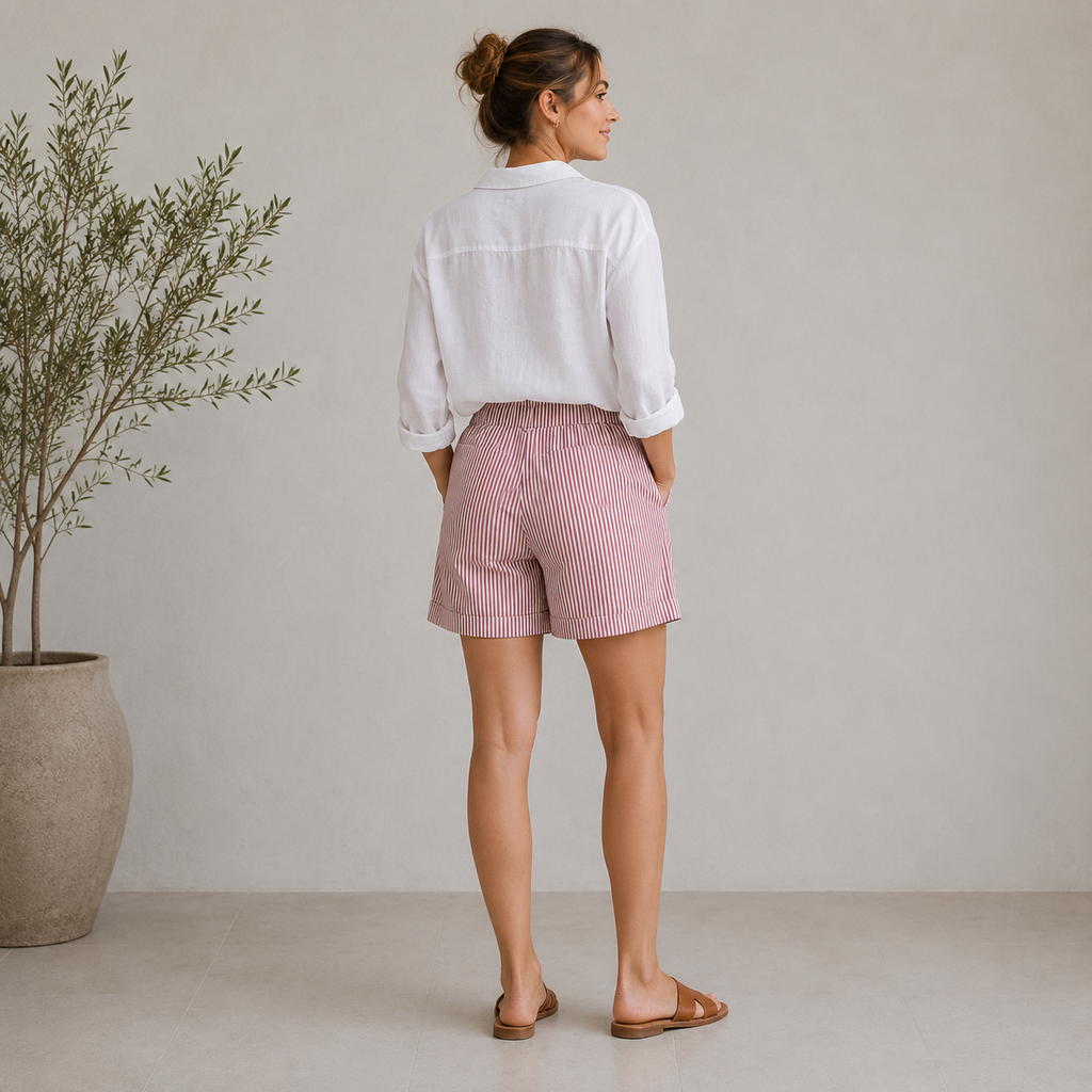 Svea | Damen Shorts Mit Hoher Taille Für Sommer
