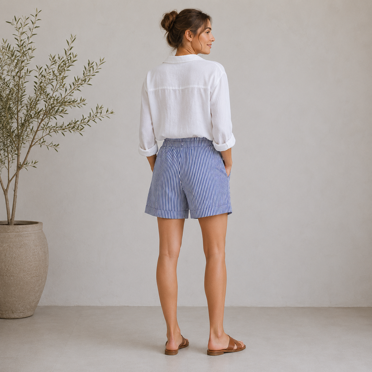 Svea | Damen Shorts Mit Hoher Taille Für Sommer