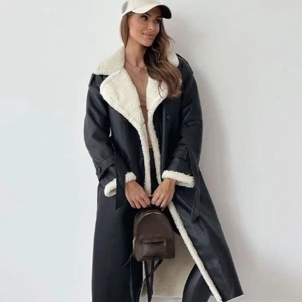Svenja | Damen Winterjacke Mit Groß Kragen, Knöpfen Und Langem Schnitt