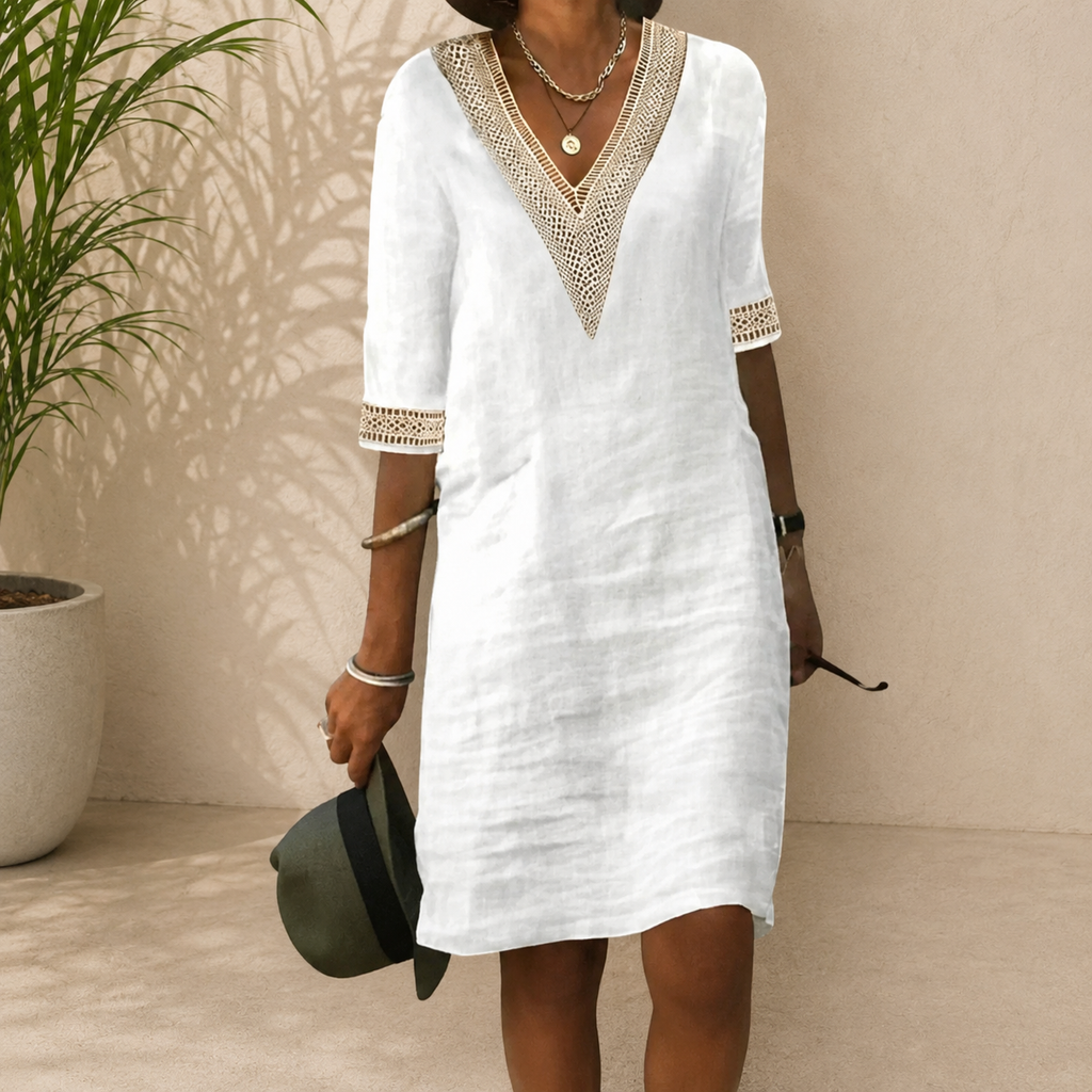 Svetlana | Damen Stilvolles Sommerkleid Midi Boho Modern