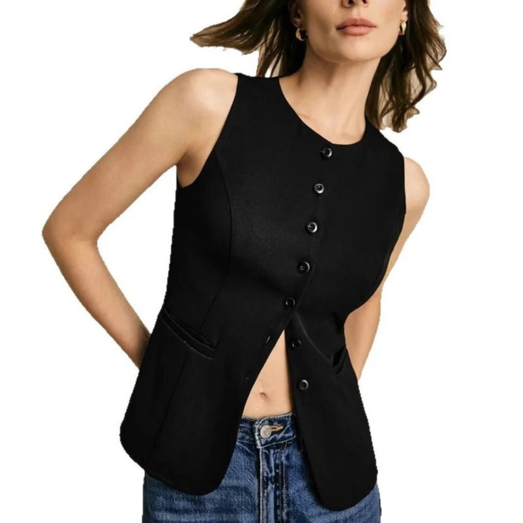 Tabea | Damen Weste Mit Knöpfen Und Schmalem Design
