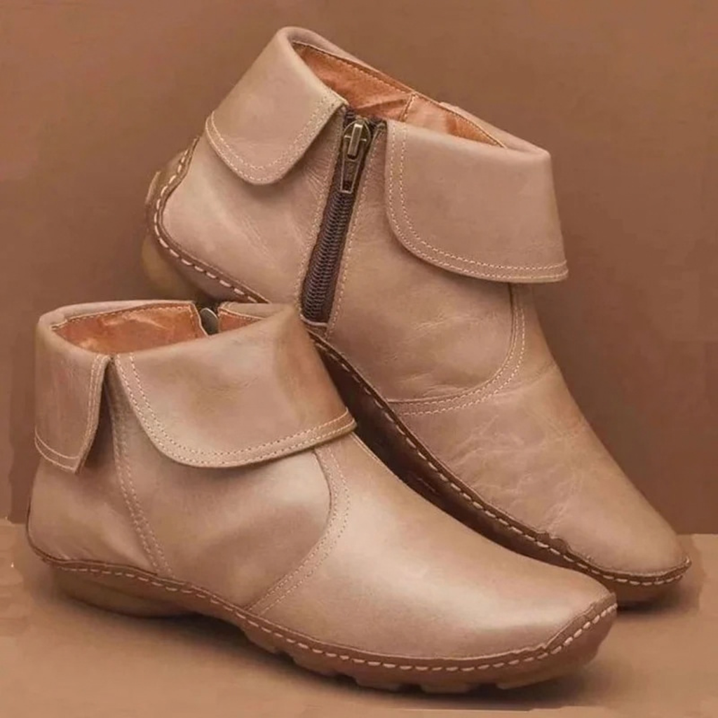 Talin | Damen Orthopädische Stiefeletten mit Reißverschluss und flacher Sohle