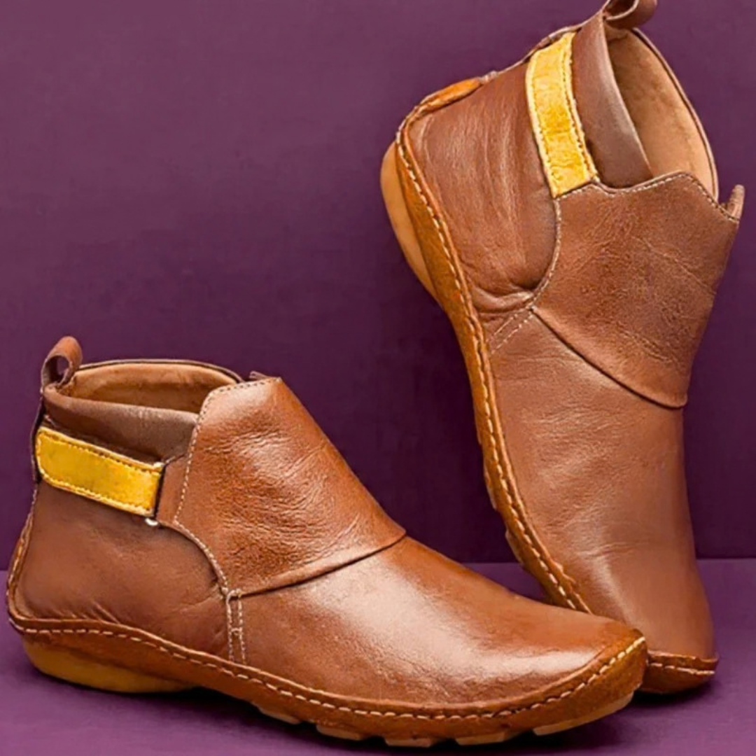 Talin | Damen Orthopädische Stiefeletten mit Reißverschluss und flacher Sohle