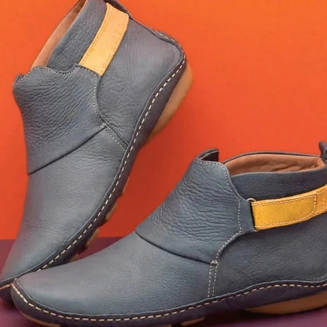 Talin | Damen Orthopädische Stiefeletten mit Reißverschluss und flacher Sohle