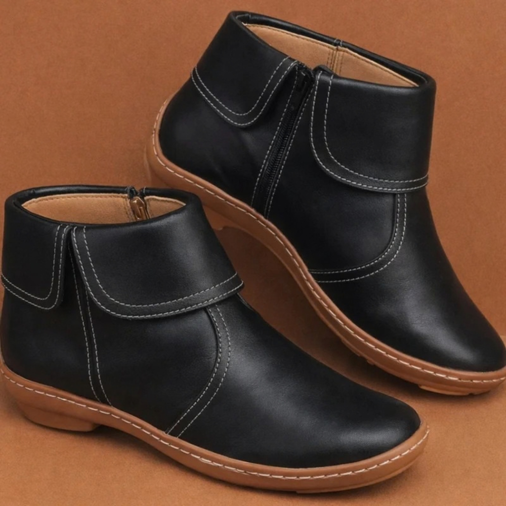 Talin | Damen Orthopädische Stiefeletten mit Reißverschluss und flacher Sohle