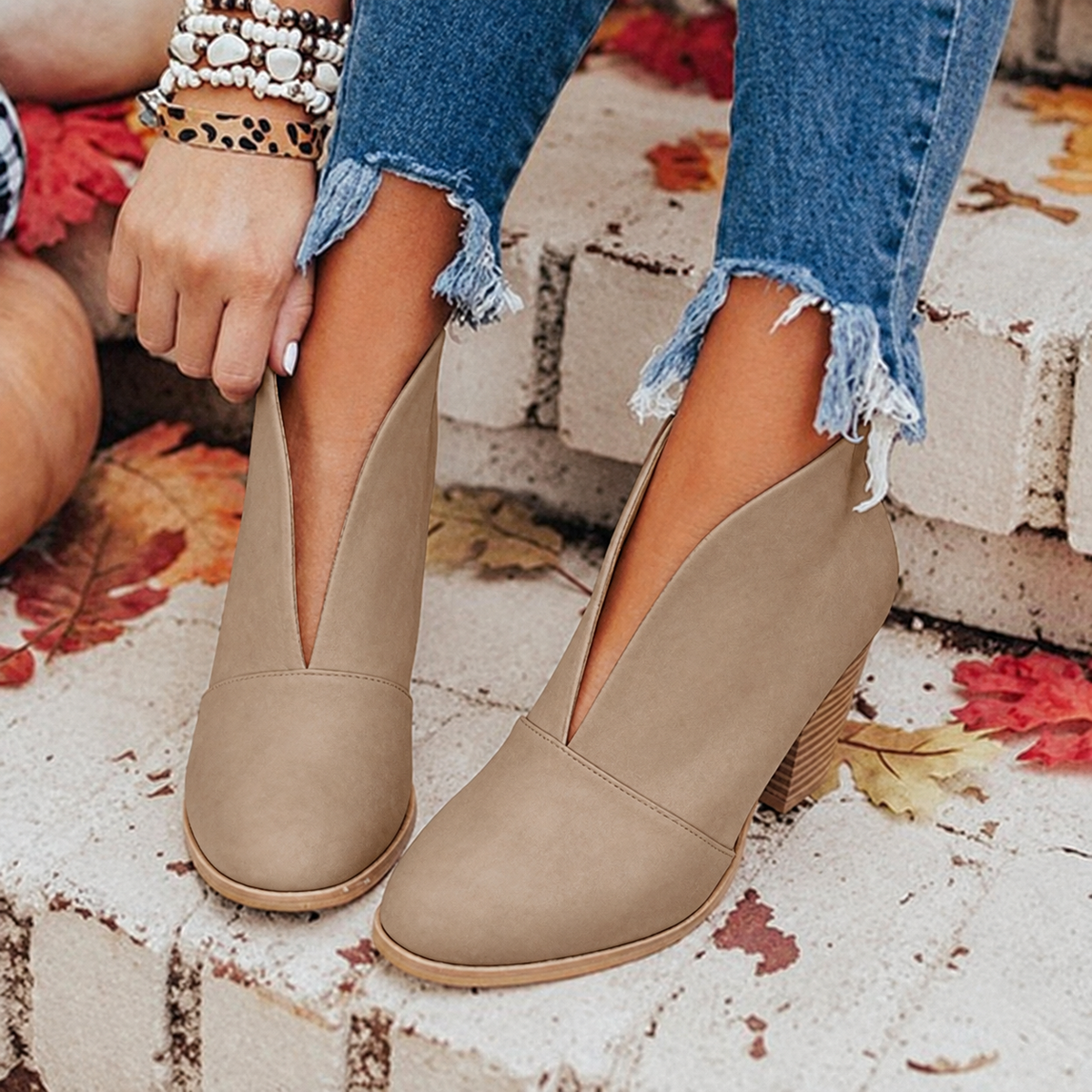 Tamina | Damen Orthopädische Stiefeletten Mit Spitzem Design Und Komfort Absatz