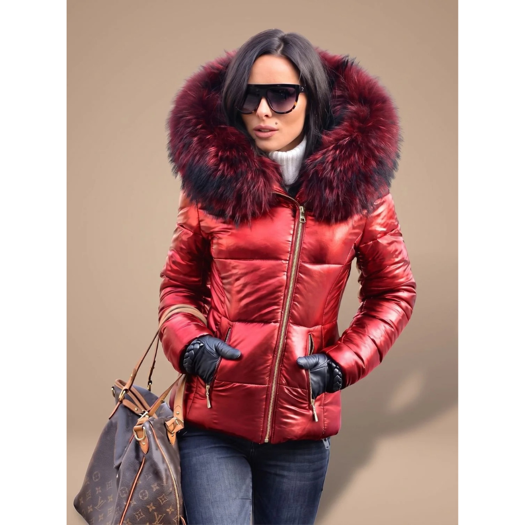 Tatjana | Damen Puffer Winterjacke mit Kapuze und Wärme