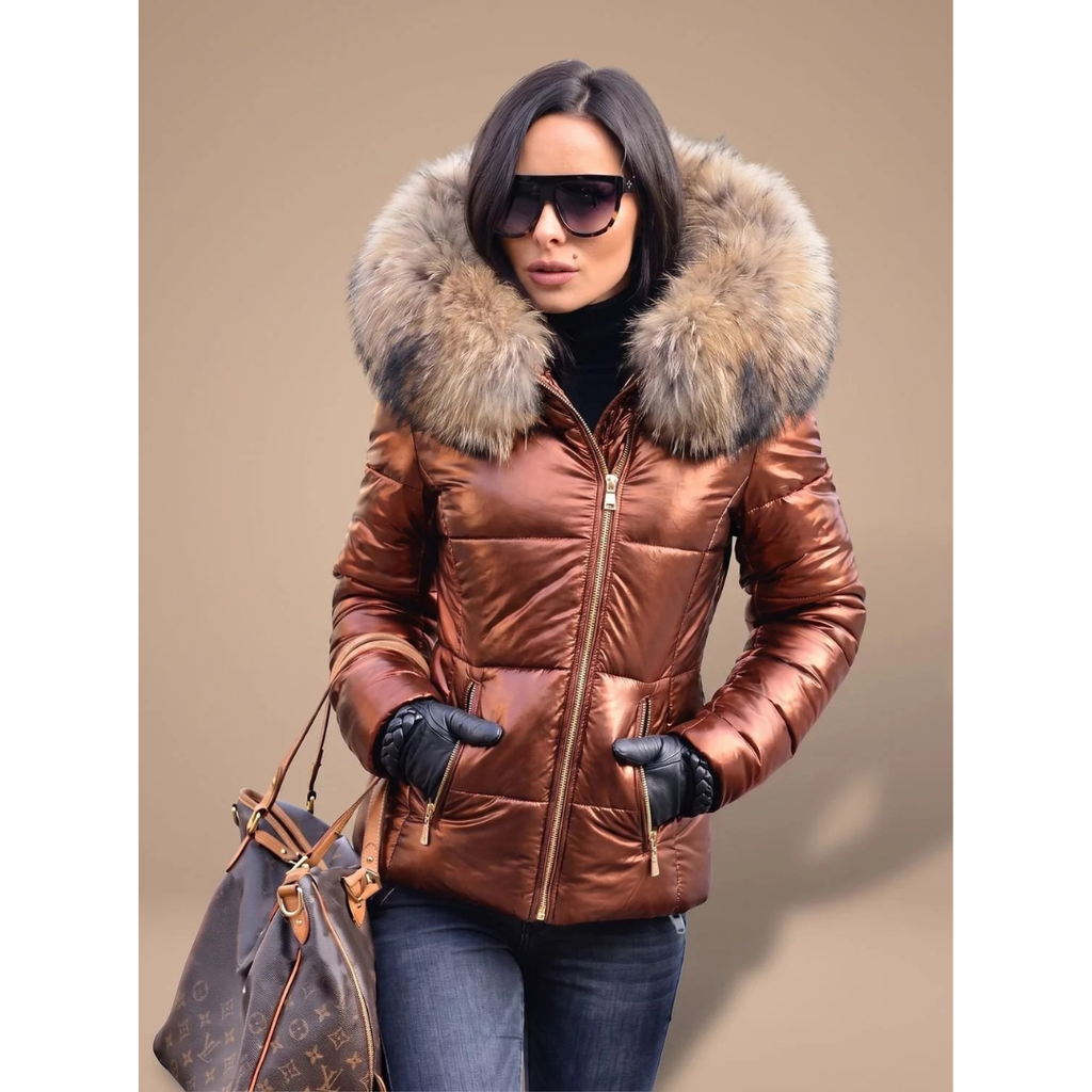 Tatjana | Damen Puffer Winterjacke mit Kapuze und Wärme