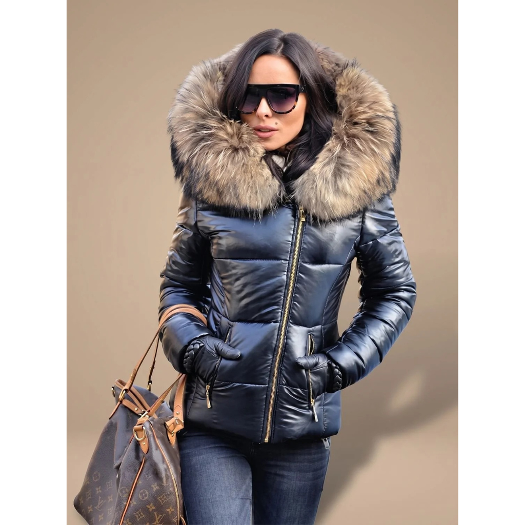 Tatjana | Damen Puffer Winterjacke mit Kapuze und Wärme