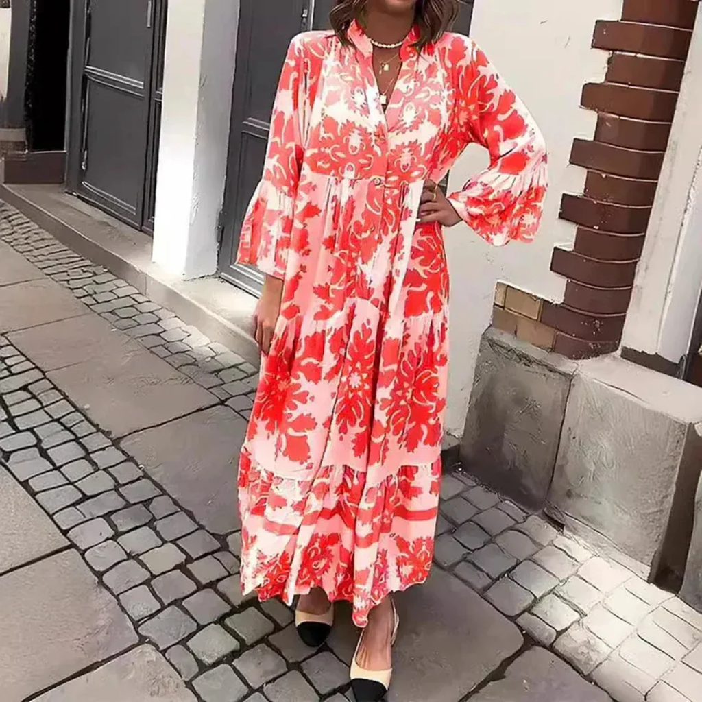 Tessa | Damen Sommerkleid Modern Boho Maxi