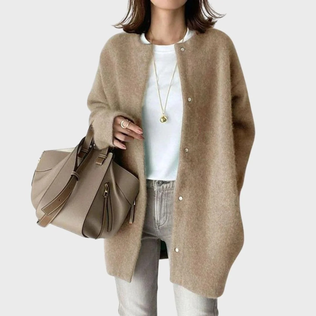Thea | Damen Oversized Kaschmir Strickjacke