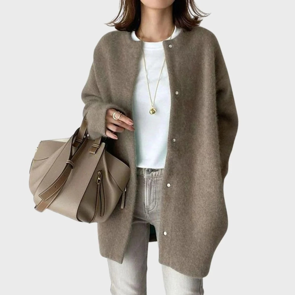 Thea | Damen Oversized Kaschmir Strickjacke