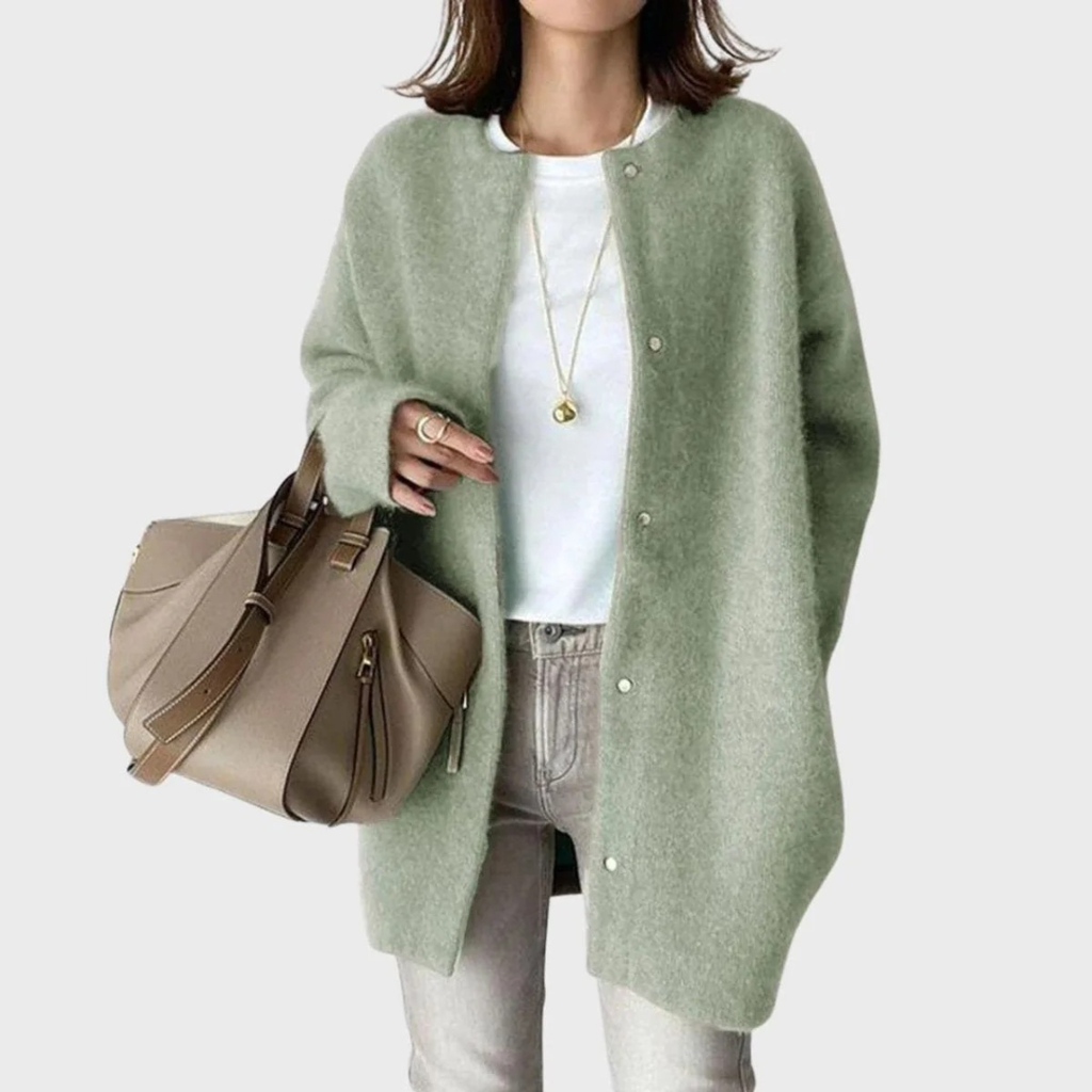 Thea | Damen Oversized Kaschmir Strickjacke