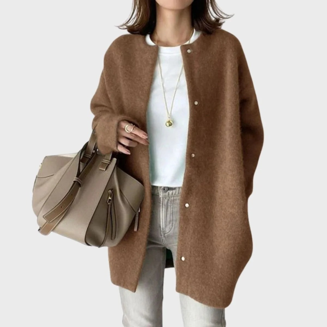Thea | Damen Oversized Kaschmir Strickjacke