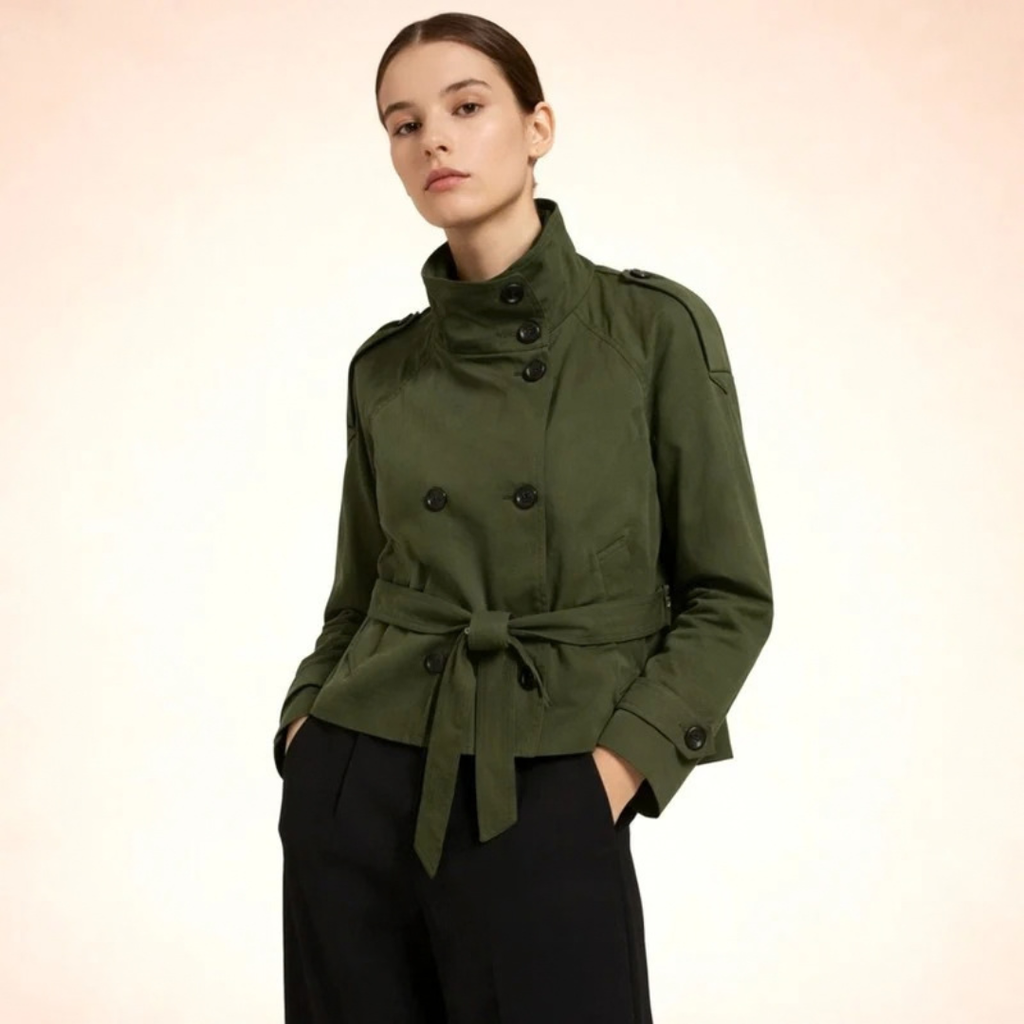 Theresia | Damen Winterjacke mit Stehkragen und Knöpfen