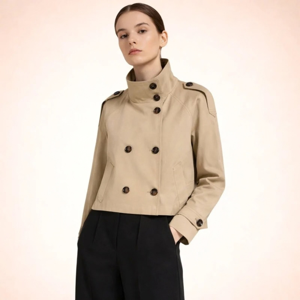 Theresia | Damen Winterjacke mit Stehkragen und Knöpfen