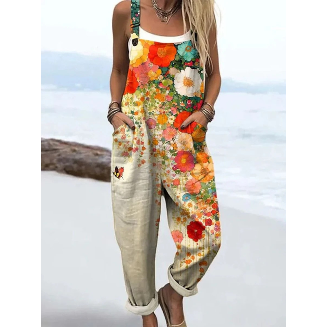 Tilda | Damen Blumen Overall Mit Weitem Bein