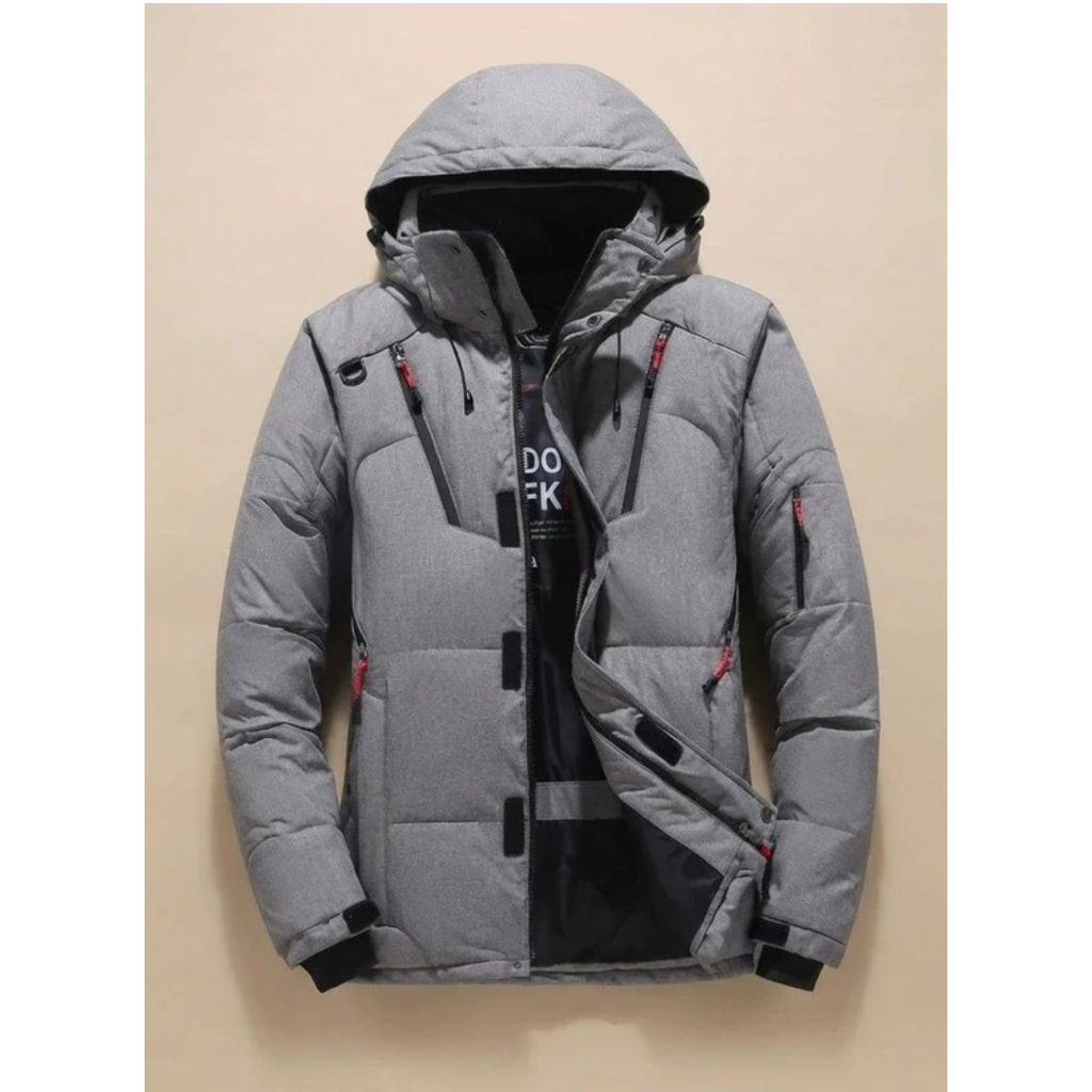 Timon | Herren Winterjacke mit Kapuze, mehreren Taschen und reißverschluss