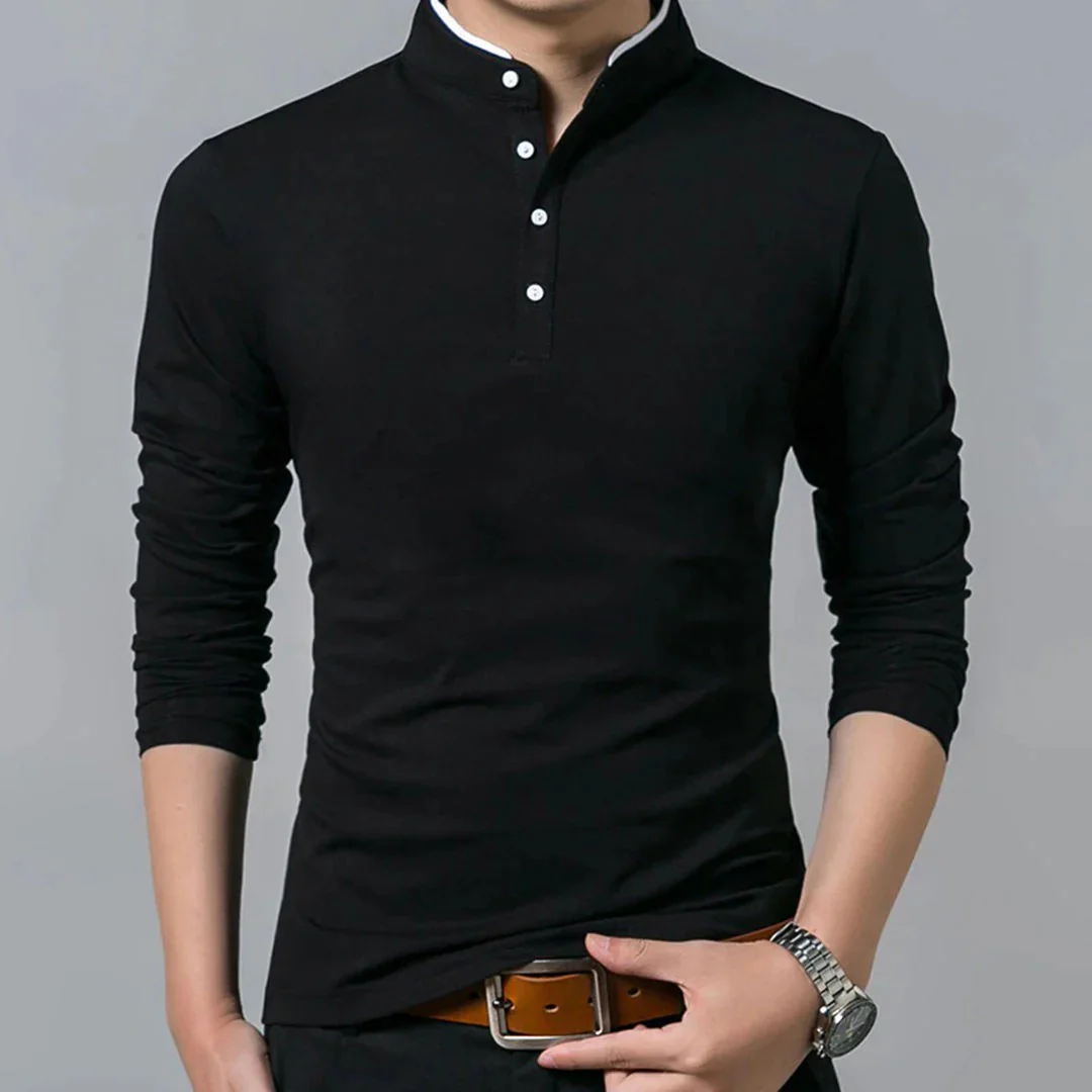 Tobias | Herren Henley Shirt Für Freizeit Schlicht