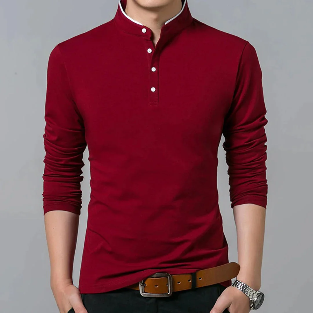 Tobias | Herren Henley Shirt Für Freizeit Schlicht