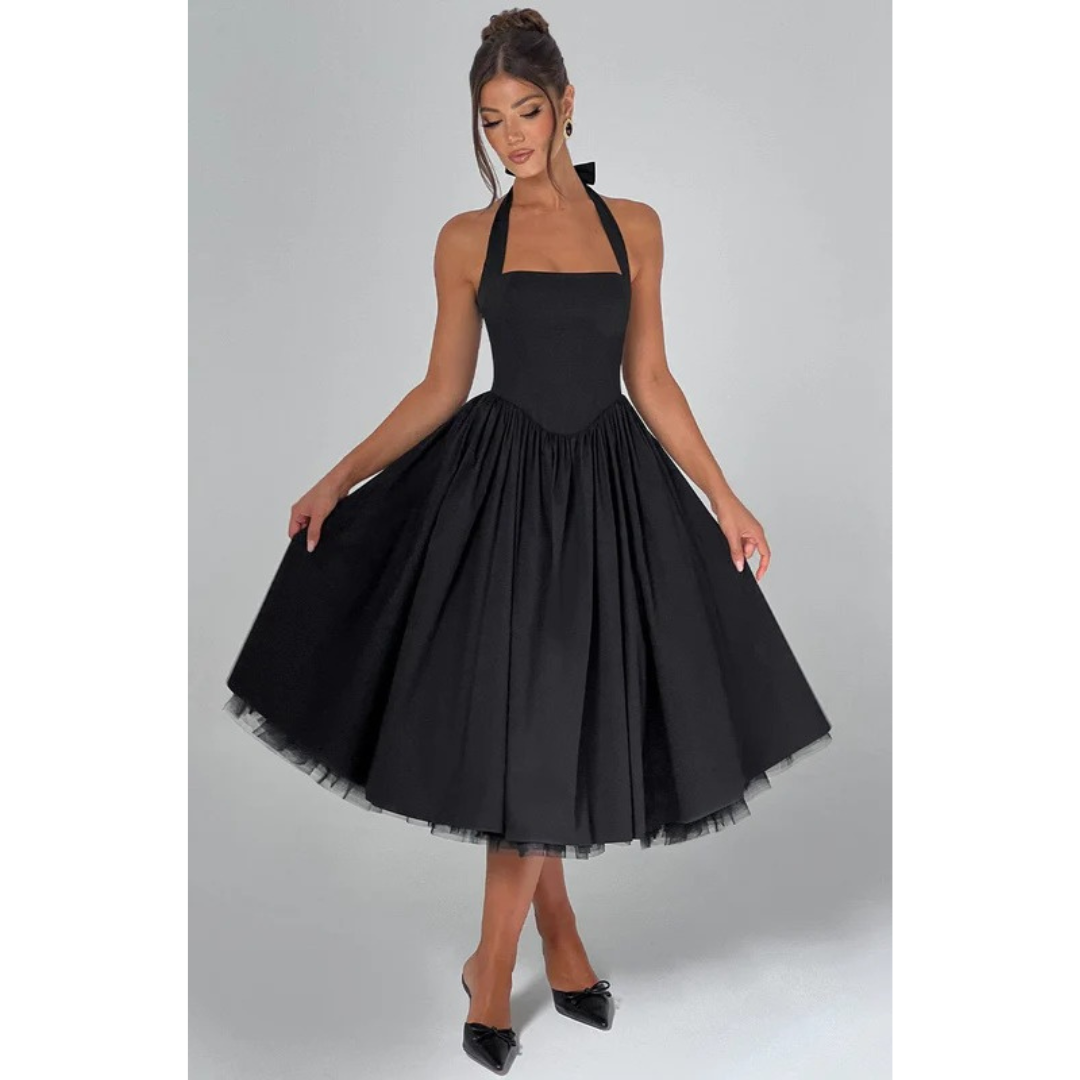Traudel | Damen Kleid Für Hochzeitsgast In Midi Länge Mit Neckholder