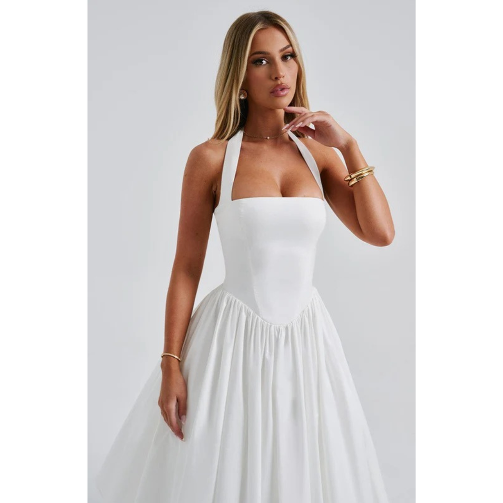 Traudel | Damen Kleid Für Hochzeitsgast In Midi Länge Mit Neckholder