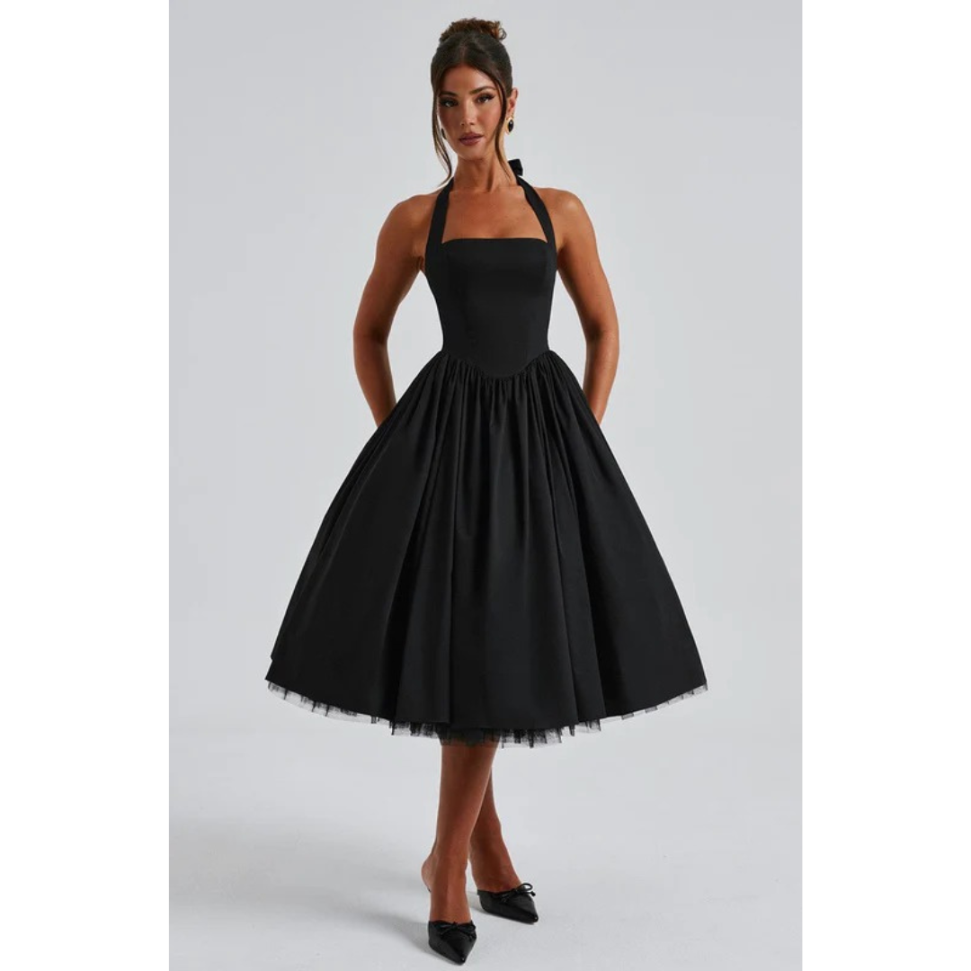 Traudel | Damen Kleid Für Hochzeitsgast In Midi Länge Mit Neckholder