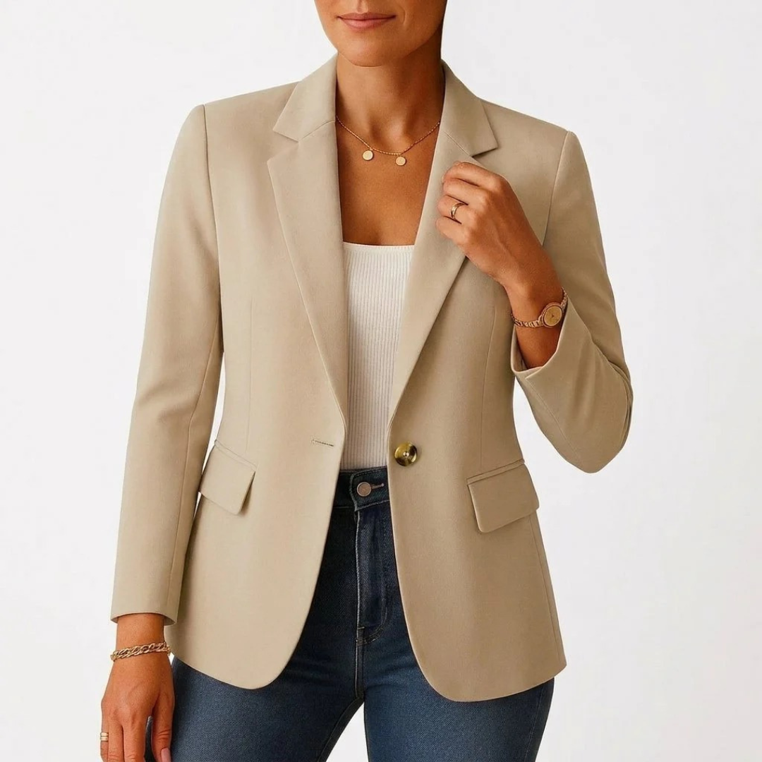 Una | Damen Elegante Blazer Mit Knopf