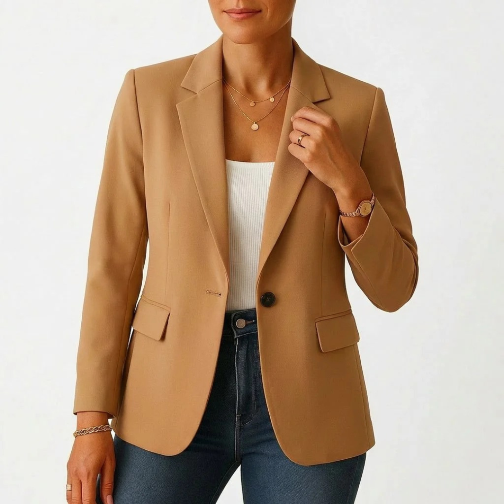 Una | Damen Elegante Blazer Mit Knopf