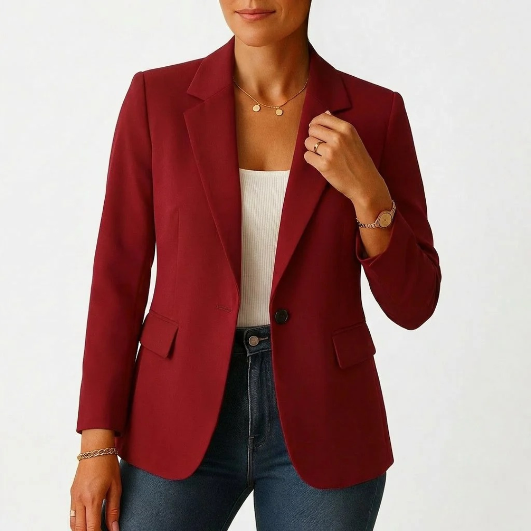 Una | Damen Elegante Blazer Mit Knopf