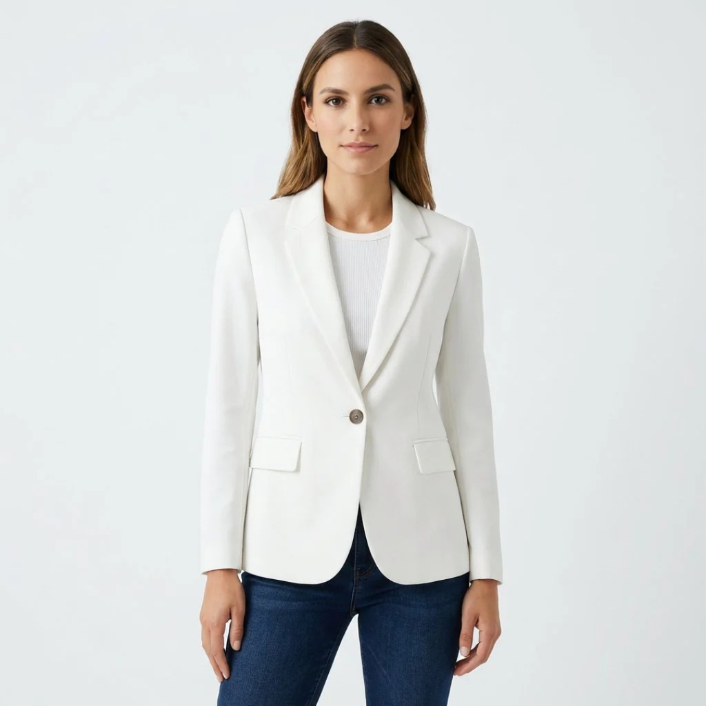 Una | Damen Elegante Blazer Mit Knopf