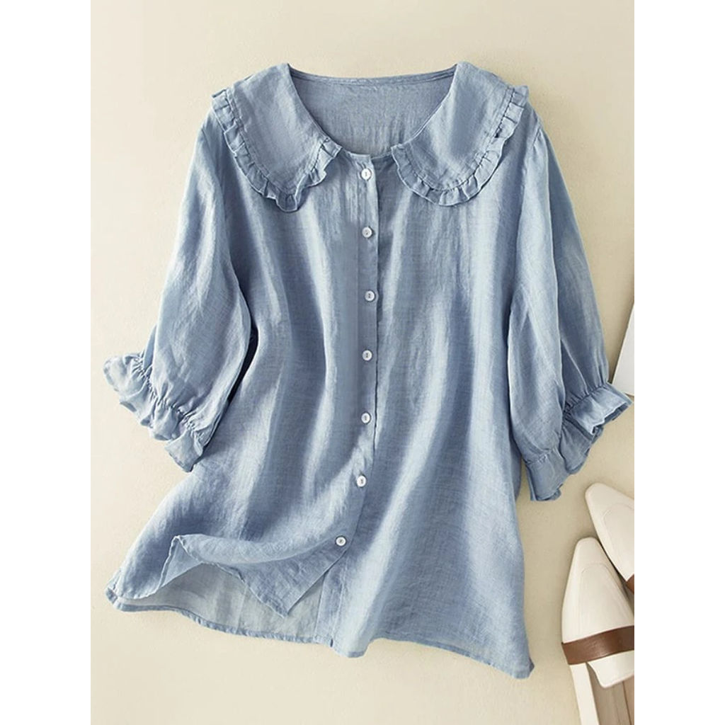 Ursula | Damen Sommer Bluse Mit Rüschen