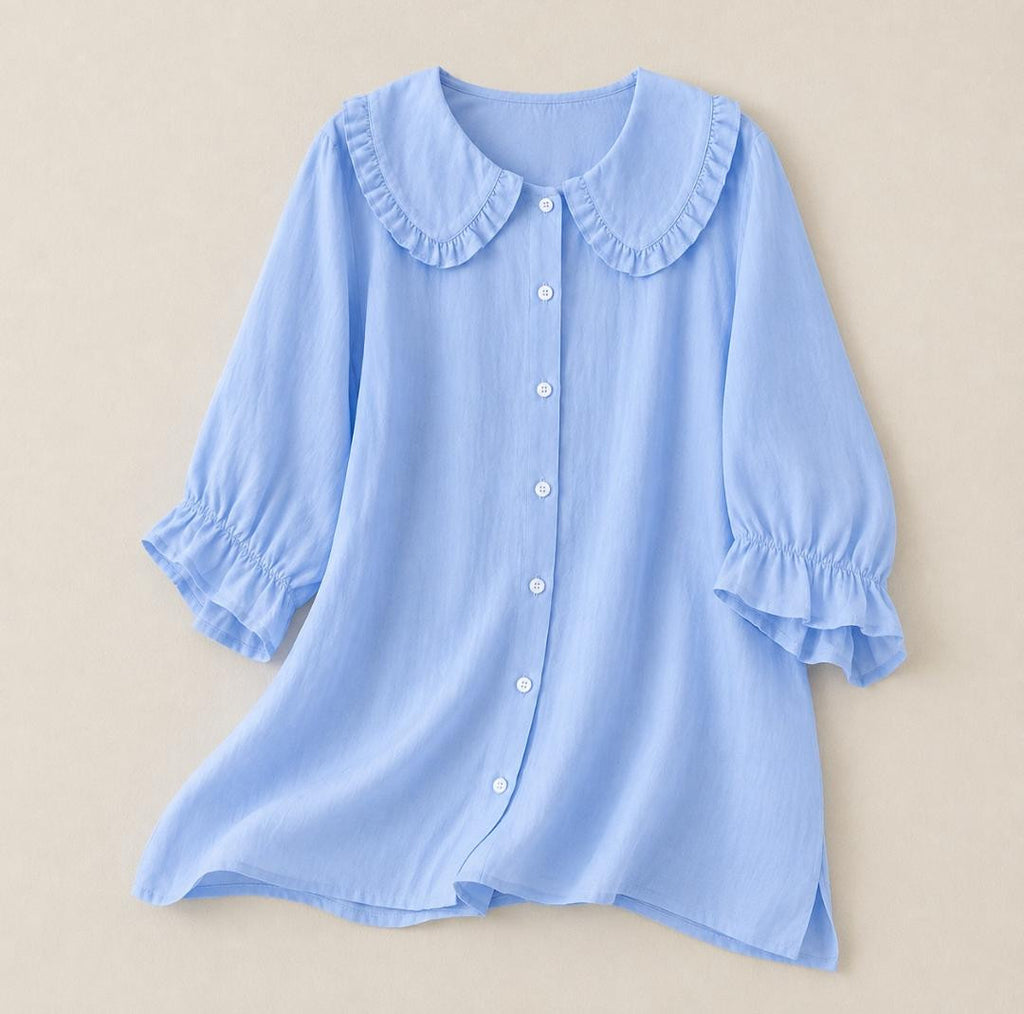 Ursula | Damen Sommer Bluse Mit Rüschen