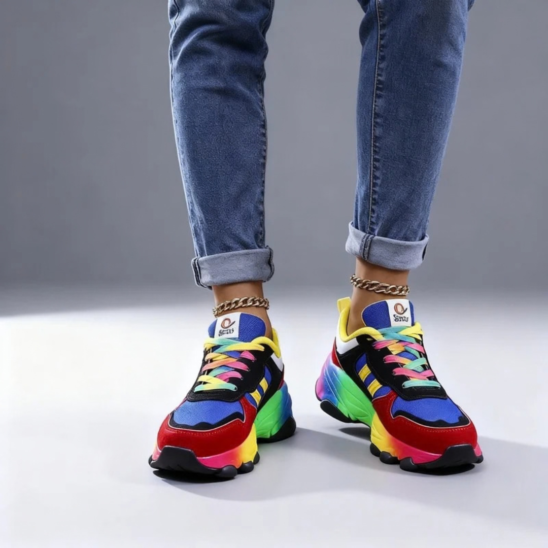 Valentina | Damen Sneaker mit orthopädischem Design und Regenbogen