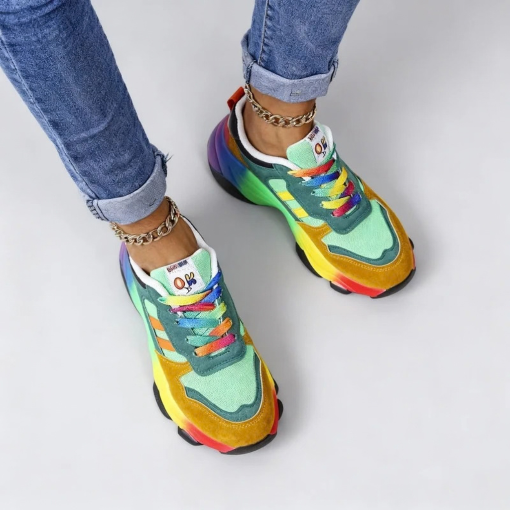 Valentina | Damen Sneaker mit orthopädischem Design und Regenbogen