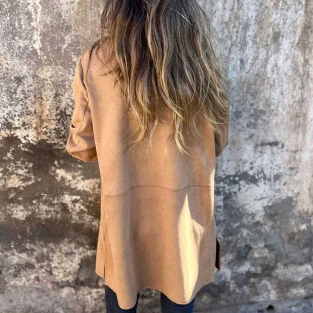 Valentina | Damen Übergangsjacke mit Revers und langem Design