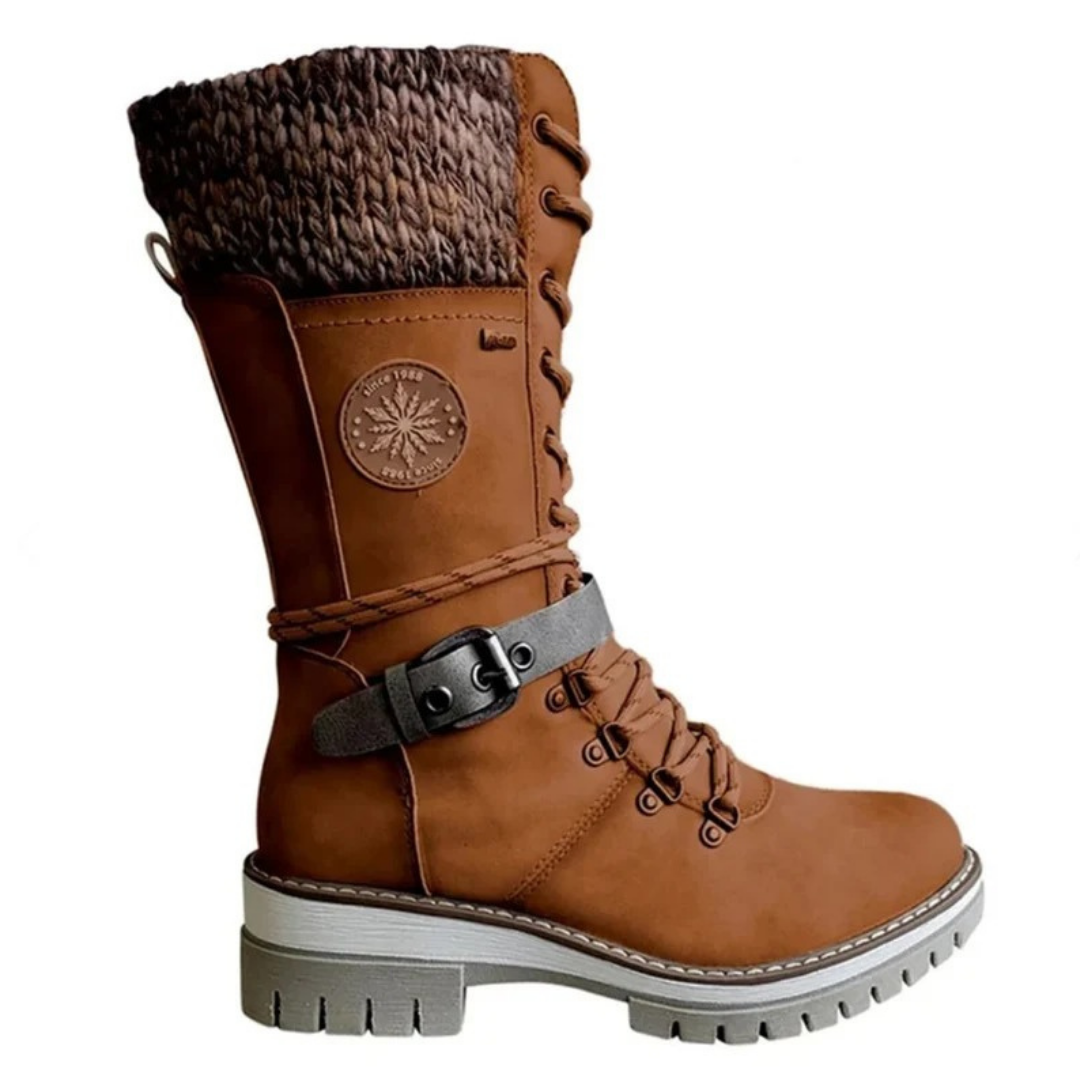 Valeria | Damen Orthopädische Stiefel Mit wasserdichte Design, Weichem Schaft Und Schnalle