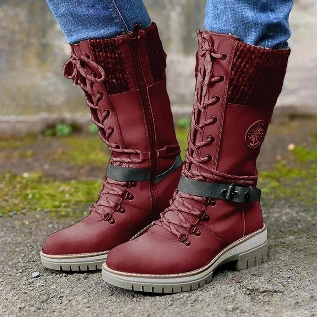 Valeria | Damen Orthopädische Stiefel Mit wasserdichte Design, Weichem Schaft Und Schnalle