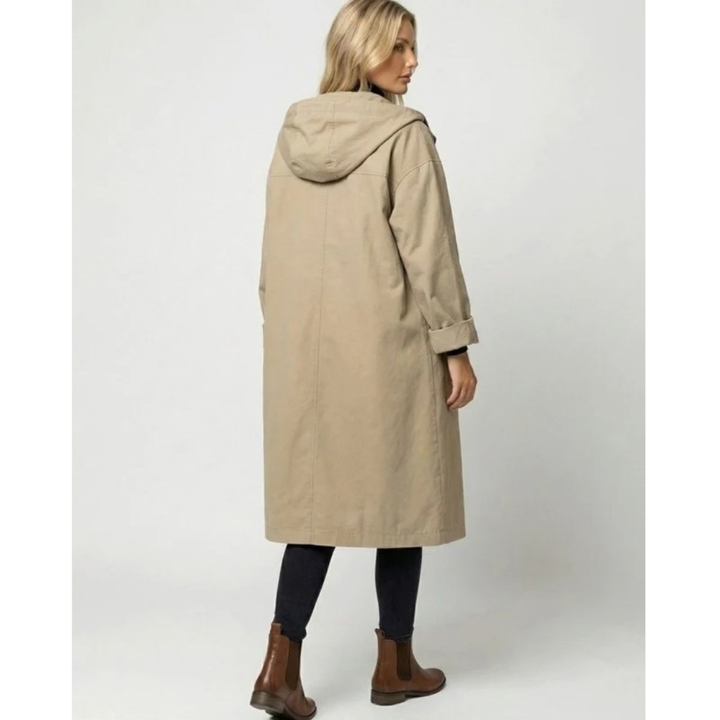 Valeria | Damen Wasserdicht Winterjacke mit Kapuze und langem Design