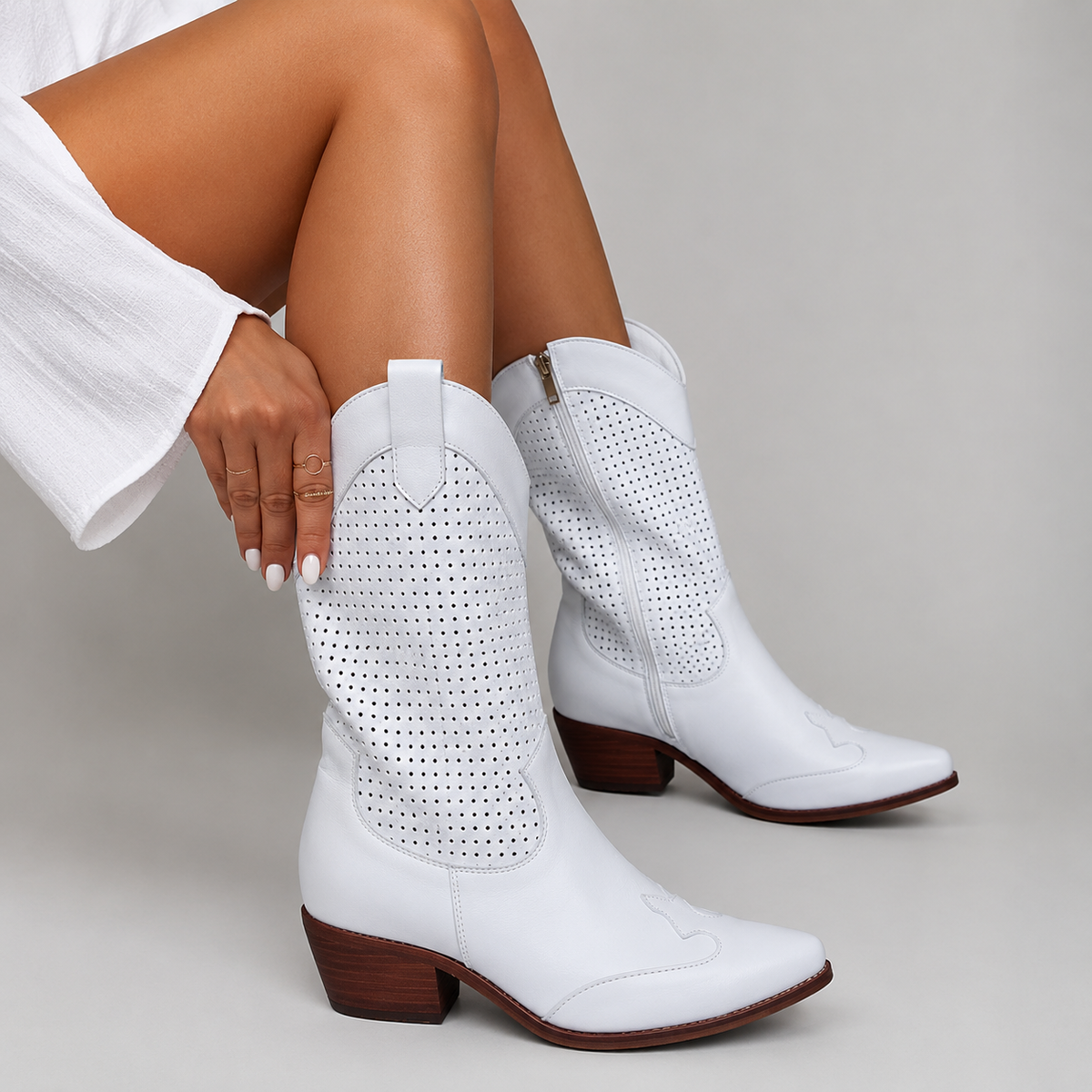 Valerie | Damen Orthopädische Stiefeletten im Western Stil mit Wildleder Optik und Absatz