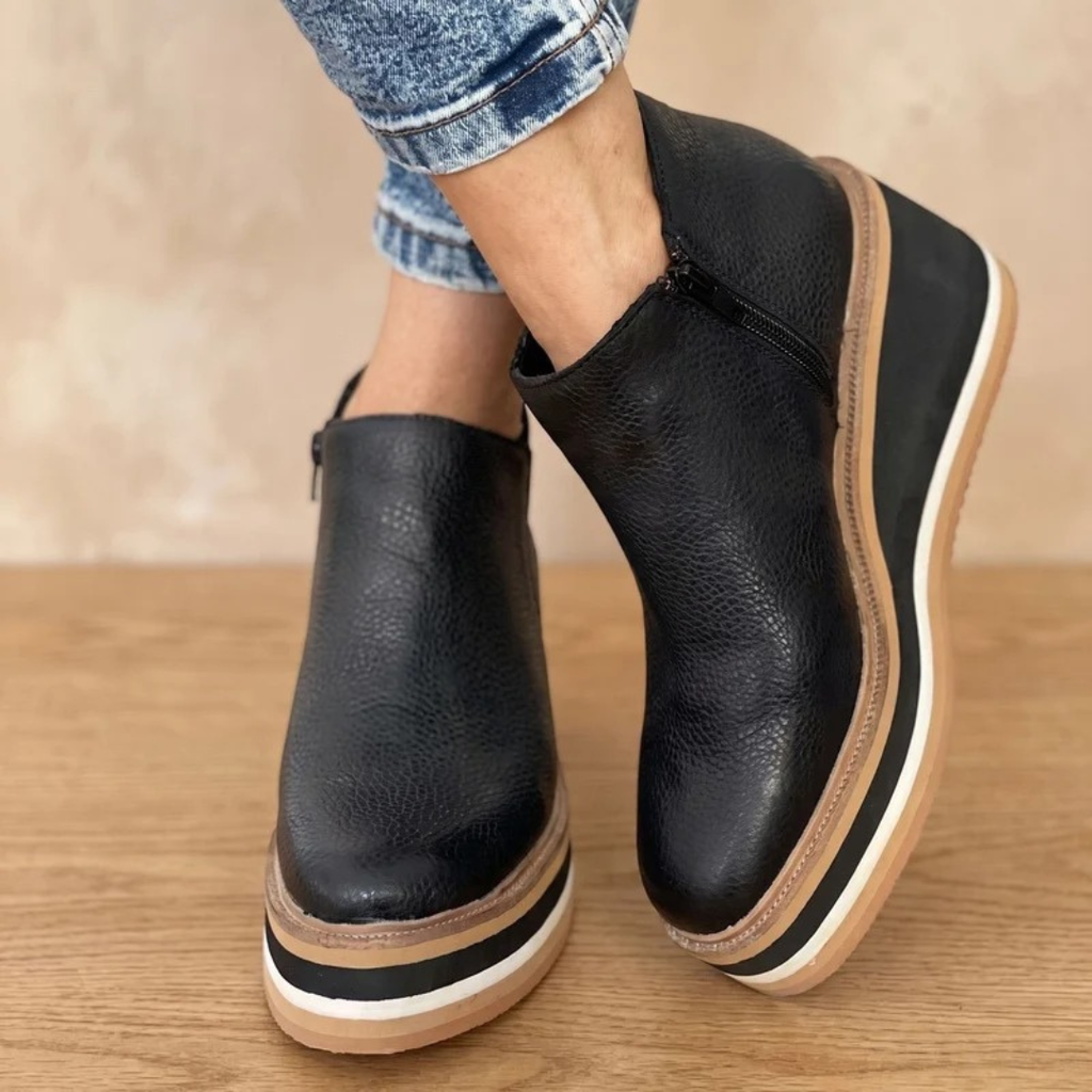 Valerie | Damen Orthopädische Stiefeletten mit Plateau und Absatz