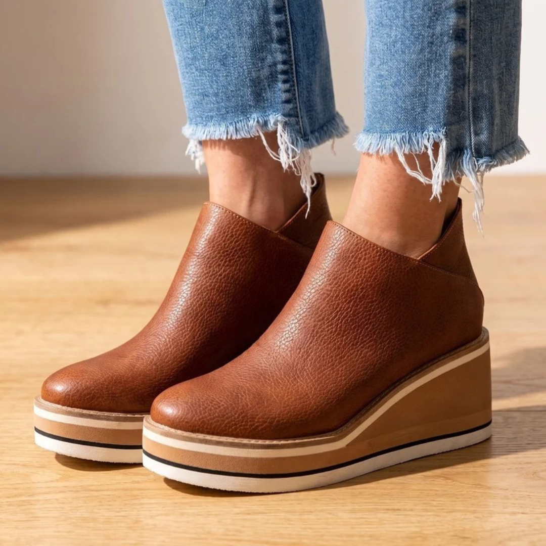 Valerie | Damen Orthopädische Stiefeletten mit Plateau und Absatz