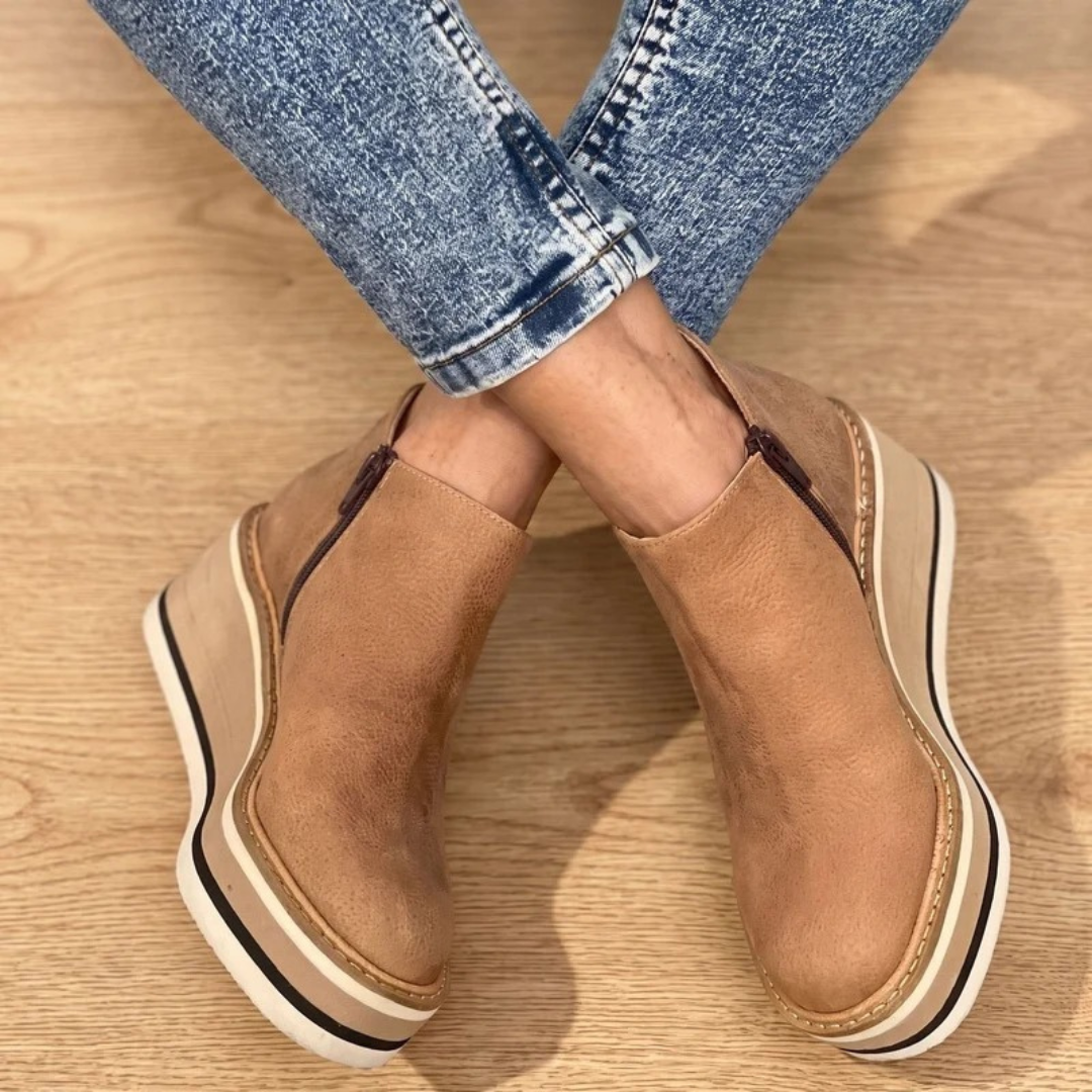 Valerie | Damen Orthopädische Stiefeletten mit Plateau und Absatz
