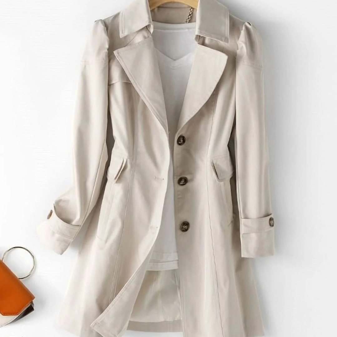 Vanessa | Damen Trench Coat mit Revers und Knöpfen
