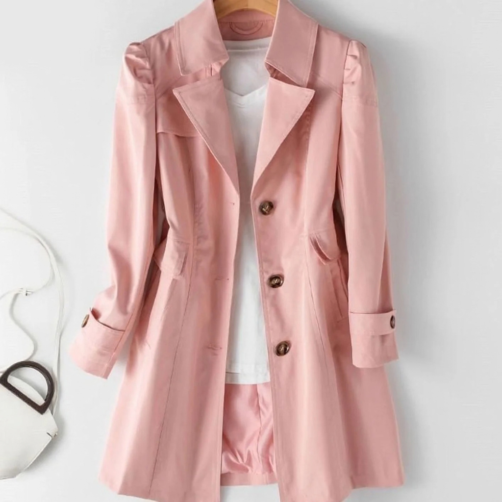 Vanessa | Damen Trench Coat mit Revers und Knöpfen