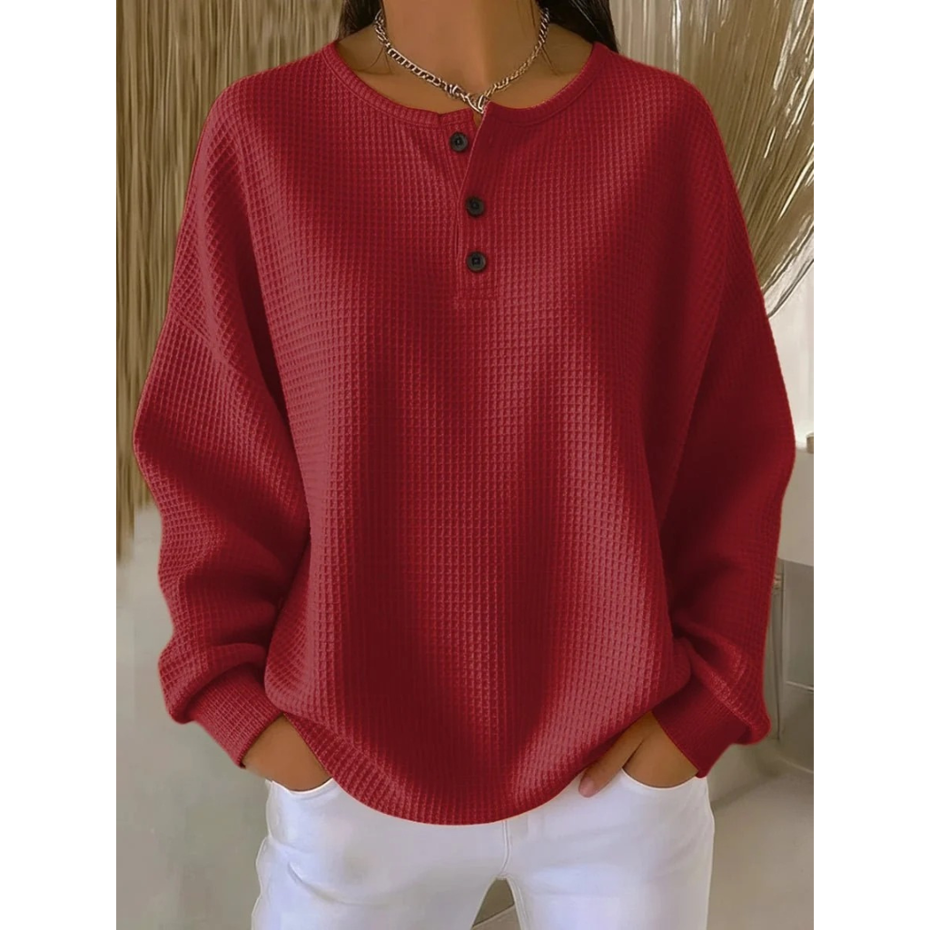 Verena | Damen Pullover mit Knöpfen am Ausschnitt