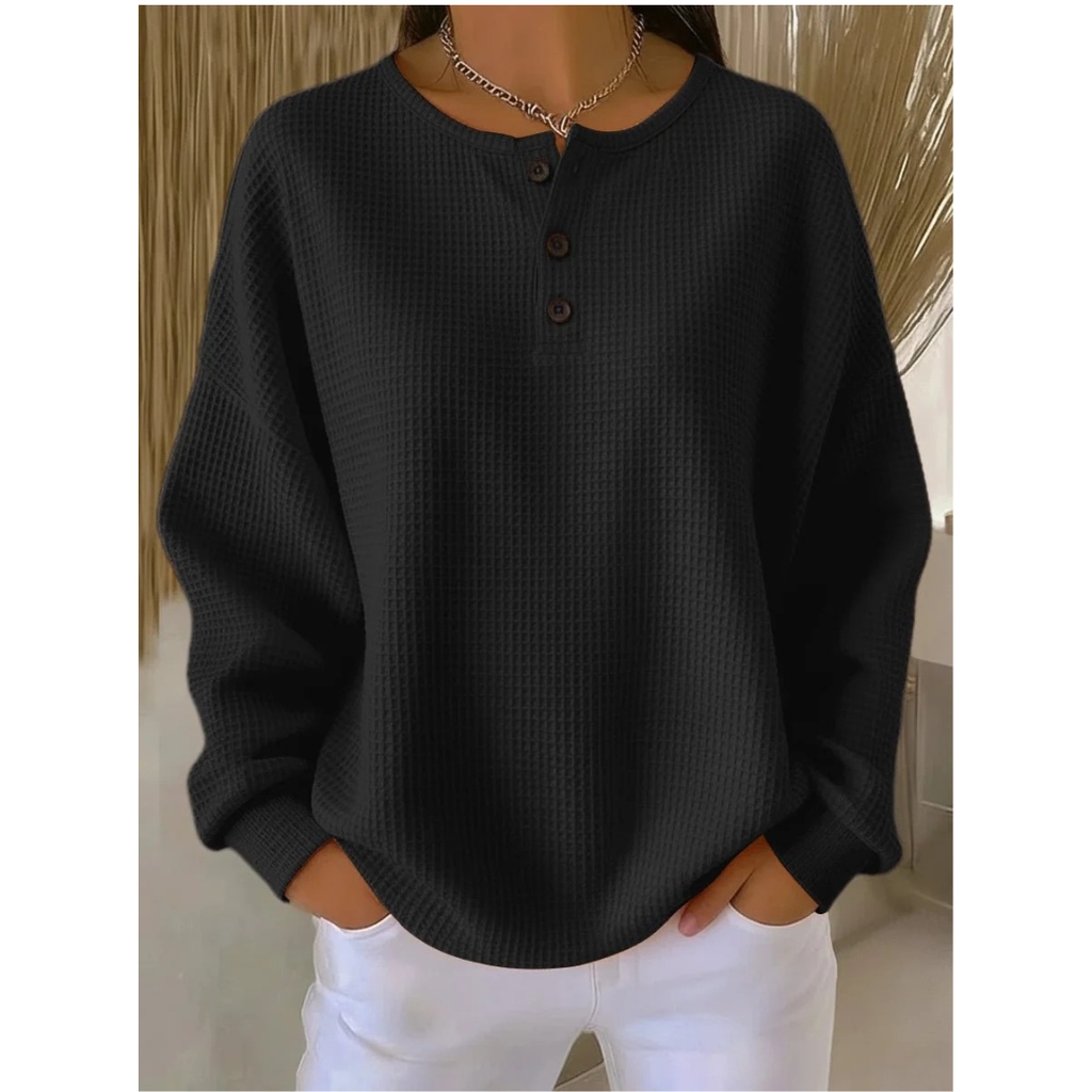 Verena | Damen Pullover mit Knöpfen am Ausschnitt