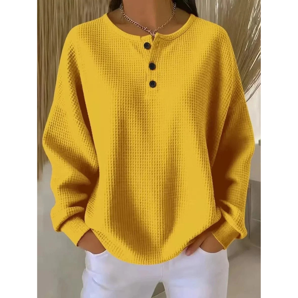 Verena | Damen Pullover mit Knöpfen am Ausschnitt